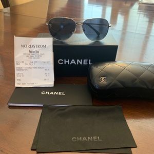 Chanel Titanium Aviator Glasses